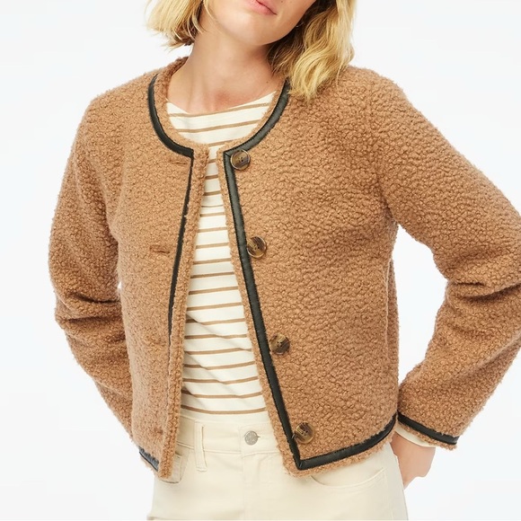J.Crew Sherpa Lady Jacket Teddy Coat Women 10 NEW 947 - Picture 1 of 4